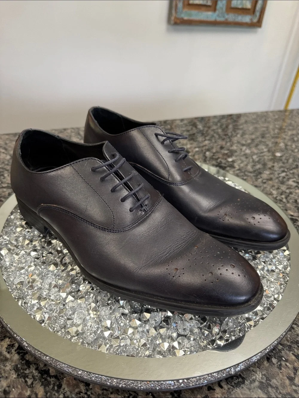 Nordstrom Black Leather Derby Dress Shoes EUC 11